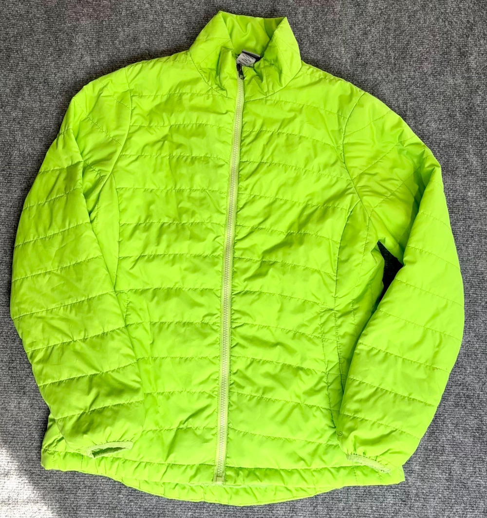 C9 Champion Womens Medium Neon Lime Green Packable Puffer Jacket Lightweight